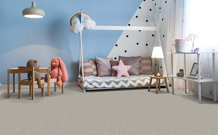 kids room with grey carpet